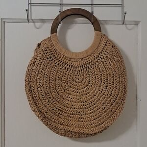 Chic Tan Woven Handbag